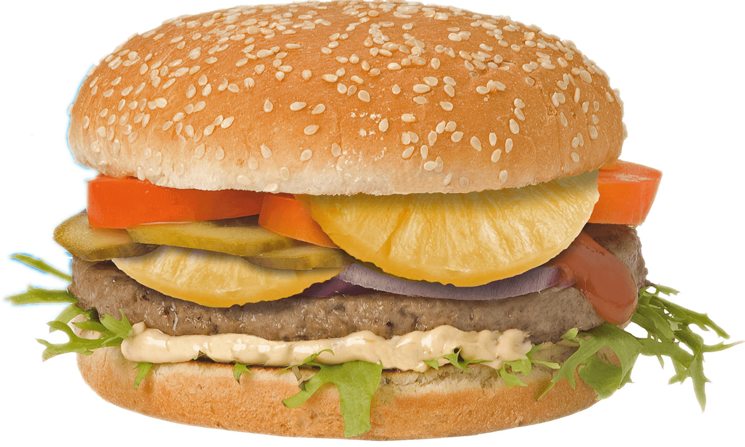 Broodje hamburger hawai
